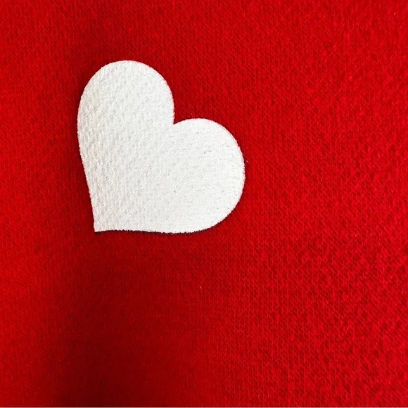 ❤️ Heart Print Sweatshirt Women's XL Red White Maximalist Dopamine Love‎ - Picture 3 of 16